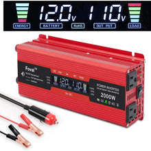 IpowerBingo Power Inverter 1000W/2000W Dual AC Outlets and Dual USB Charging Ports DC 12V to 110V AC Car Converter with Digital Display