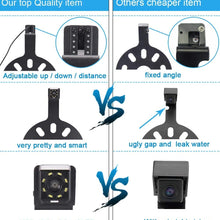 HD Third Roof Top Mount Brake Lamp Reverse Rear View Backup Camera with 8LED Angle and Distance Adjustable IR Night Vision for Jeep Wrangler/Willys/Unlimited Sahara (Camera+4.3''Rearview Mirror)