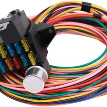 14 Circuit Fuse Universal Wiring Harness Kit for Hot Rod Street Rod Rat XL Speedway Car Muscle Sand Simple Classic Car Truck Automotive Basic 14 Circuit 14 Fuse Universal Wire Harness W/Instruction