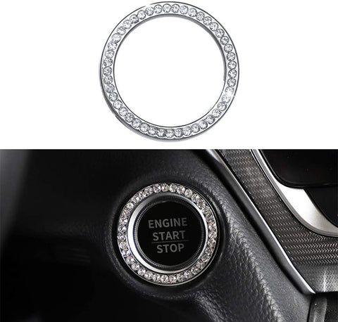 LECART Bling Car Interior Volume Knob Cover for Honda Car Interior Bling Accessories Premium Zinc Alloy Sound Switch Knob Caps Compatible for Honda Accord 2018 2019 2020 Silver Pack of 2