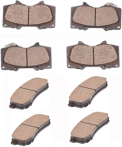 Bapmic 8Pcs Front Disc Brake Pad Set Compatible with 2003-2020 Toyota 4Runner FJ Cruiser Tacoma 2010-2019 Lexus GX460 GX470 04465-35250