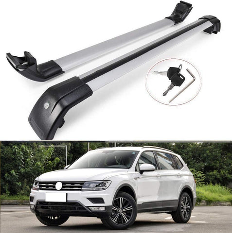 SAREMAS Aluminum roof Cargo Racks for VW Volkswagen Tiguan 2018-2021 Roof Rack Cross Bars Rail Luggage Carrier Lockable
