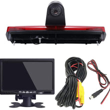 HD IP68 1280pixels Third Roof Top Mount Brake Lamp Reverse Rear View Backup Camera Angle and Distance Adjustable IR Night Vision for F o r d Transit Connect Van MPV SUV Bus (Camera+4.3" Monitor)