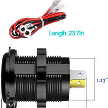 YONHAN Quick Charge 3.0 Dual USB Car Charger with Switch, Waterproof 36W 12V USB Outlet Fast Charger Power Outlet for Marine Boat Motorcycle Truck Golf Cart and More Red