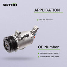SCITOO Air Conditioning Compressor Compatible with CO 11068LC 2002-2006 Mini Cooper 1.6L