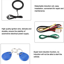 Qii lu 12V Universal Car Alarm System Engine Starter Push Button Vehicles Start/Stop Kit Safe Lock Anti-theft Car Modification Set