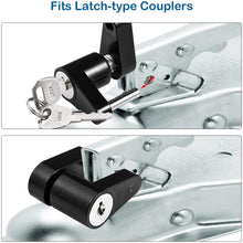 CZC AUTO Black Trailer Hitch Coupler Lock, Dia 1/4 Inch, 3/4 Inch Span for Tow Boat RV Truck Car's Coupler (1 Pack, Black)