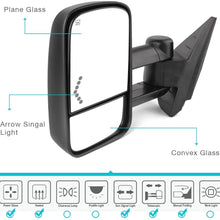 YITAMOTOR Towing Mirrors Compatible with Chevrolet GMC Cadillac Silverado Sierra 07-13 Power Heated Telescoping with LED Arrow Signal Light