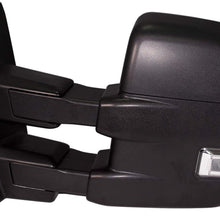 AERDM New towing mirror Black Housing with Temperature sensor fit 2015-2018 F150 Towing Mirrors w/Blind Spot mirror with Turn Signal, Puddle and Auxiliary Lamp