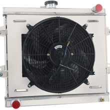 CoolingSky 3 Row All Aluminium Radiator + 14" Fan W/Shroud Combo & Thermostat Relay Kit for 1984-1995 Toyota Pickup 4Runner 2.4L MT