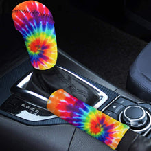 TOADDMOS Colorful Paw Print Gear Shift Konb Cover & Handbrake Cover Puppy Footprints Car Accessories for Dog Lover Universal 2pcs/Set(Black