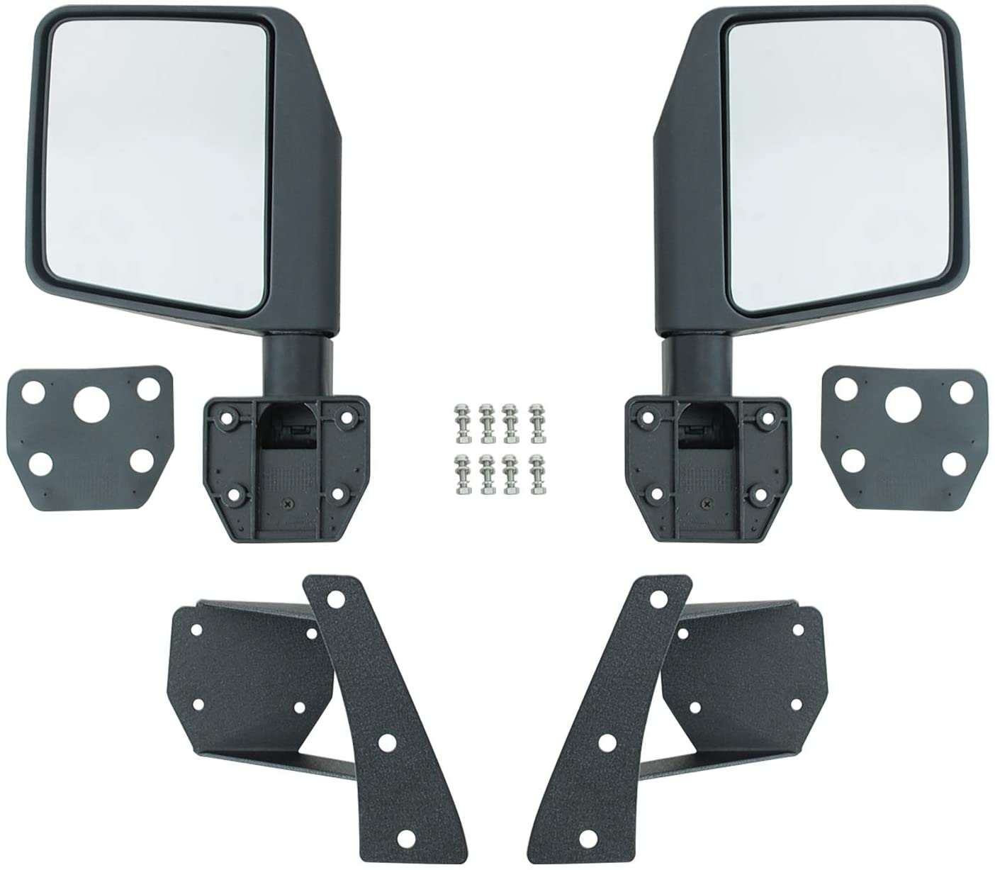 EAG Reflection Mirrors with Pillar Post Relocation Brackets Fit for 07-18 Jeep Wrangler JK