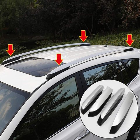 ITrims 2013 2014 2015 2016 2017 for Toyota RAV4 XA40 Silver Exterior Roof Rack Rail End Cover Shell Cap Replacement 4PCS