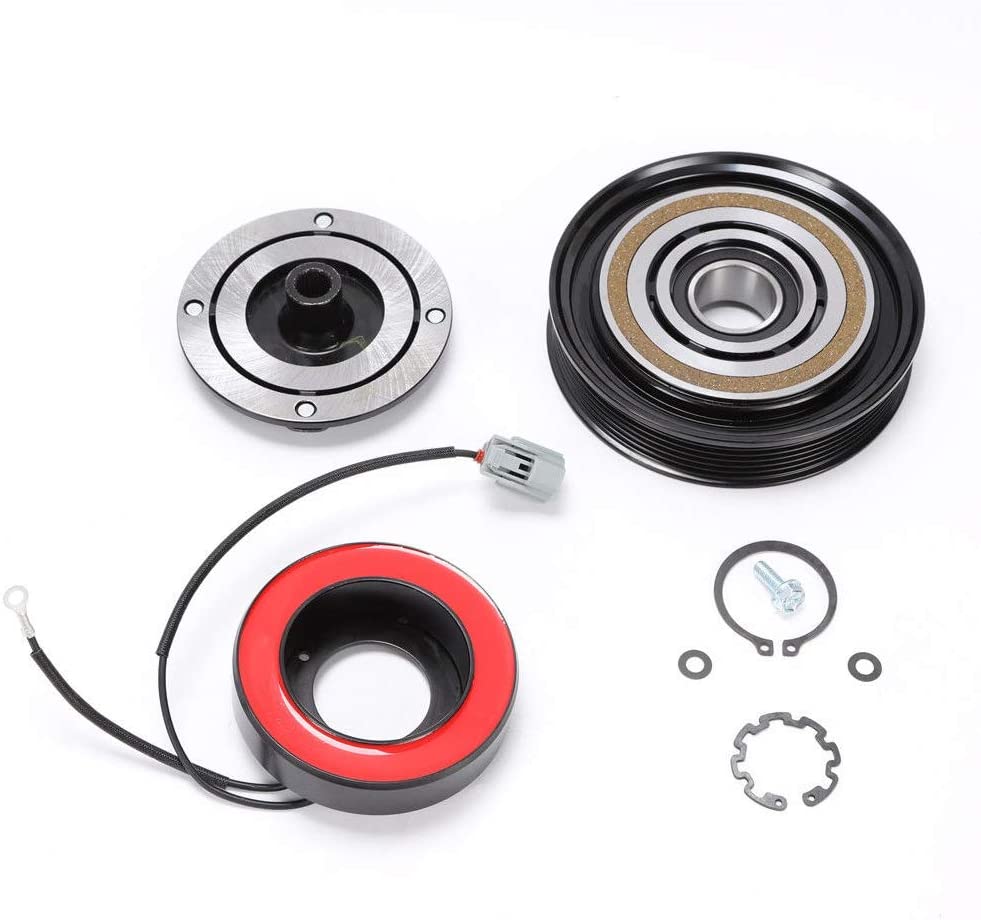 AC Air Conditioning Compressor Clutch Kit with Clutch, Coil and Pulley for 2003-2007 HONDA ACCORD V6 3.0L