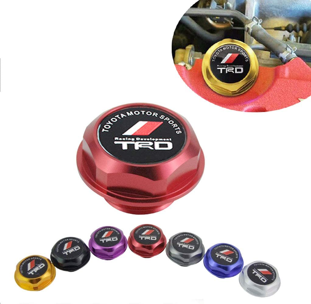 TRD Racing Stainless Steel Engine Oil Filler Cap Oil Tank Cover for TOYOT A TRD. (TRD Blue)