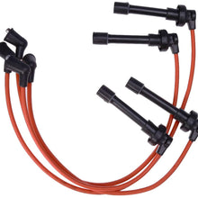 94-01 7mm High Performance Engine SPARK PLUG WIRES Wire Set Replacement for Honda Acura Integra Type-R GSR B18 DOHC VTEC (Red)