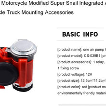 12V Car And Motorcycle Modified Super Snail Integrated Air Horn For Car Motorcycle Truck Mounting Accessories