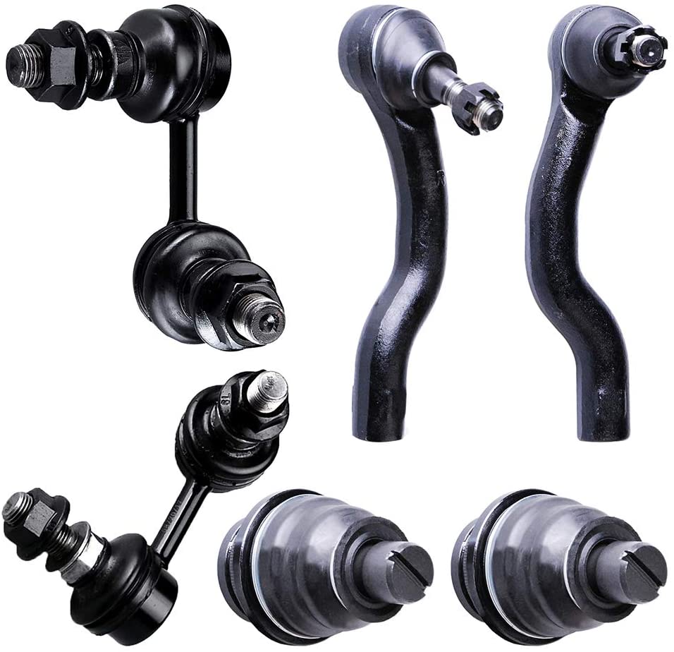 INEEDUP NEW 6 Set of Lower Ball Joints Outer Tie Rod Ends Front Sway Bar End Links Compatible with for 2005-2012 Nissan Pathfinder 2005-2012 Nissan Xterra 2009-2012 Suzuki Equator