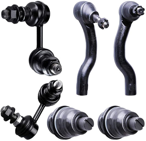 INEEDUP NEW 6 Set of Lower Ball Joints Outer Tie Rod Ends Front Sway Bar End Links Compatible with for 2005-2012 Nissan Pathfinder 2005-2012 Nissan Xterra 2009-2012 Suzuki Equator