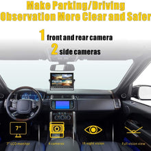 Backup Camera for RV Bus Truck, 4 Car Cameras and 7" Quad Split Screen, Waterproof and Night Vision, 1 Rear Camera+1 Front/Doorway Camera+2 Side Cameras, for Semi-Truck, RV, Bus, Motorhome