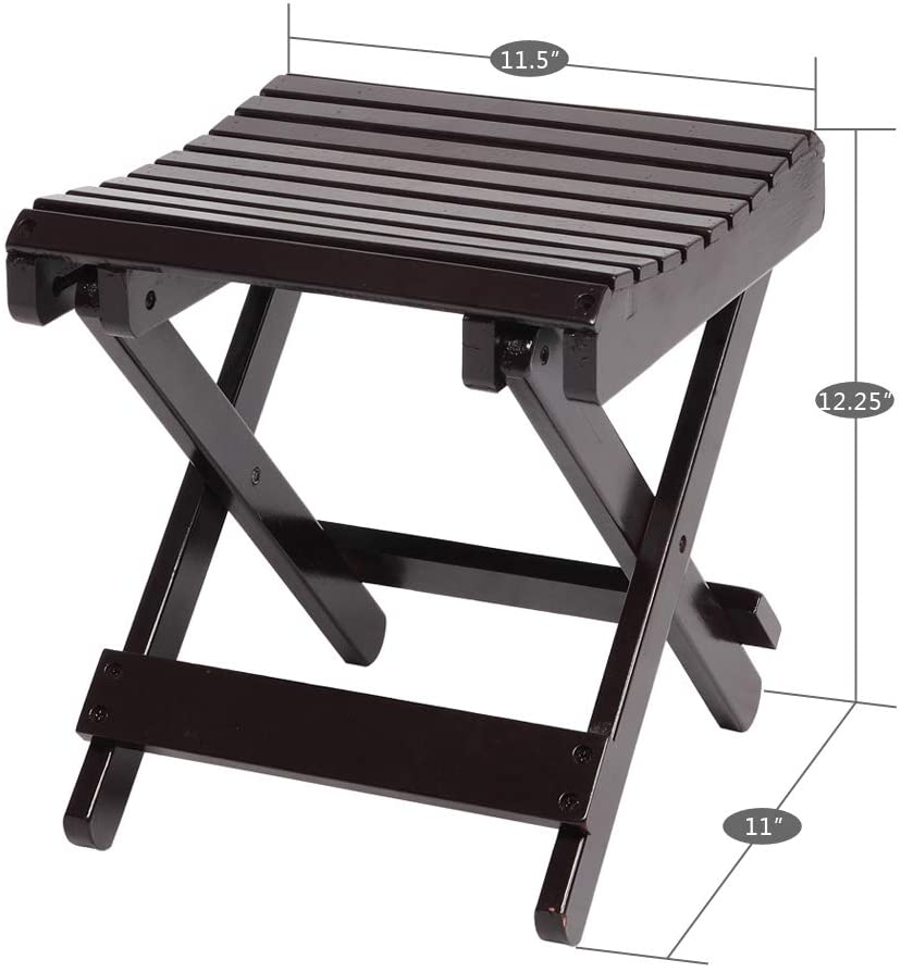 RIYIFER Comfortable Folding Chairs, Children Multi-Function Collapsible Stool Eco-Friendly Bamboo Material Fold Up Chairs for Patio, Fishing, RV, Patio, Lawn, Travel and More-Coffee Color