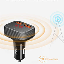 Anker Roav SmartCharge F0 Bluetooth FM Transmitter for Car, Audio Adapter and Receiver, Hands-Free Calling, MP3 Car Charger with 2 USB Ports, PowerIQ, and AUX Output (No Dedicated App)