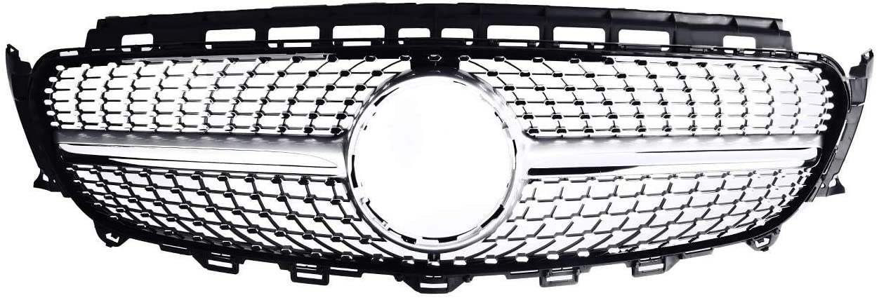 Bapmic 2138880123 Front Silver Diamond Star Grille w/Camera Compatible with Mercedes-Benz W213 E300 E400