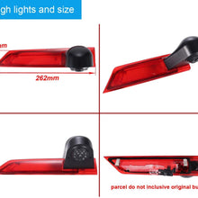 HD Third Roof Top Mount Brake Lamp Reverse Rear View Backup Camera Angle and Distance Adjustable IR Night Vision for Ford Transit Custom Transporter Business MPV SUV (Reversing Camera+7" Monitor)