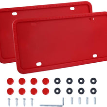 LivTee Black Silicone License Plate Frame, Universal American Auto License Plate Frame, Rust-Proof, Rattle-Proof, Weather-Proof(2pcs)