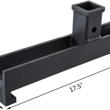 Mophorn Heavy Duty Trailer Hitch Receiver, Standard 2 Inch Hitch Receiver, Forklift Skid Steer Adapter Forklift Panel Towing Attachment, in Black and Steel