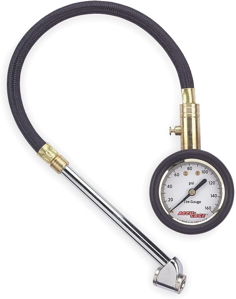 Dual Foot Tire Press Gauge, 0 to 160 psi