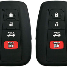 Coolbestda 2Pcs Rubber 4buttons Smart Key Fob Full Protector Remote Skin Cover Case Keyless Jacket for 2018 Toyota Camry C-HR Prius HYQ14FBC Black
