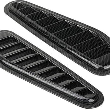 Enrilior Universal Hood Scoops for Cars,2pcs Carbon Fiber Style Car Air Flow Intake Decorative