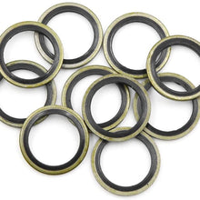 X AUTOHAUX 10pcs Engine Oil Crush Washers Drain Plug Gaskets 18mm ID. 25mm OD. for Car