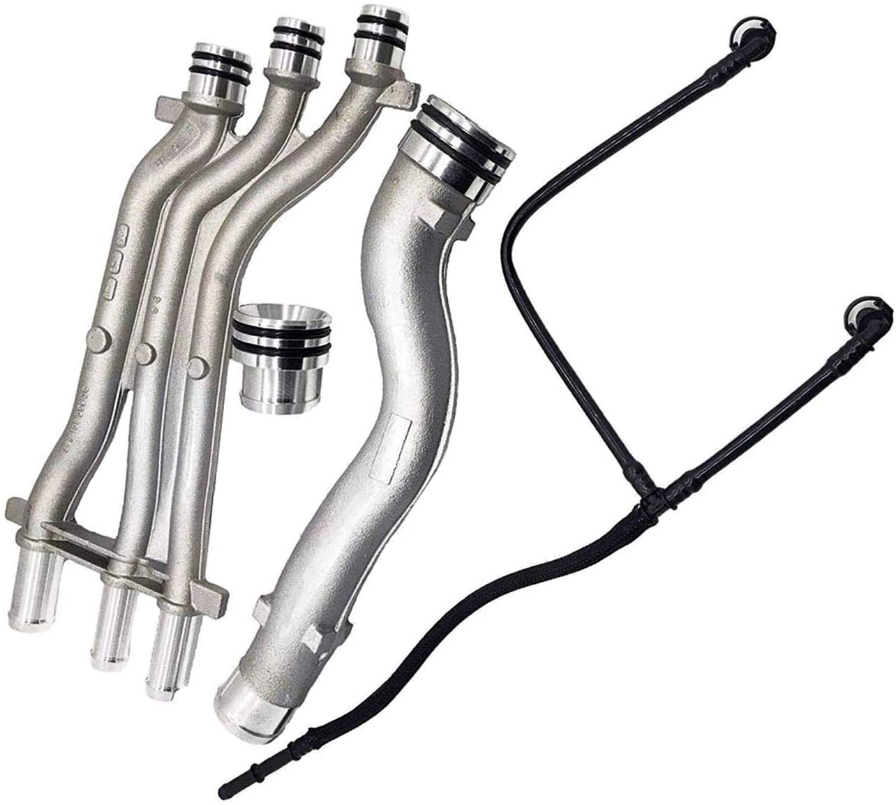 4PCS Coolant Pipe Upgrade Repair Kit for 2003 2004 2005 2006 Porsche Cayenne Turbo/S 4.5L V8 94810605905 94810605906