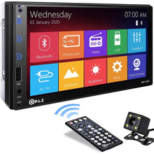 P.L.Z MP-800 Car Entertainment Multimedia System – 7 Inch Double Din HD Touchscreen Monitor Car Stereo – MP5 Player Bluetooth Car Radio Receiver – Supports Rear Front View Camera, MP3, USB, AUX (MP-800 With Latest Phonelink)