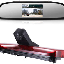 HD Third Roof Top Mount Brake Lamp Reverse Rear View Backup Camera Angle and Distance Adjustable IR Night Vision for F o r d Transit Connect Van MPV SUV Bus (Reversing Camera+7" Monitor)