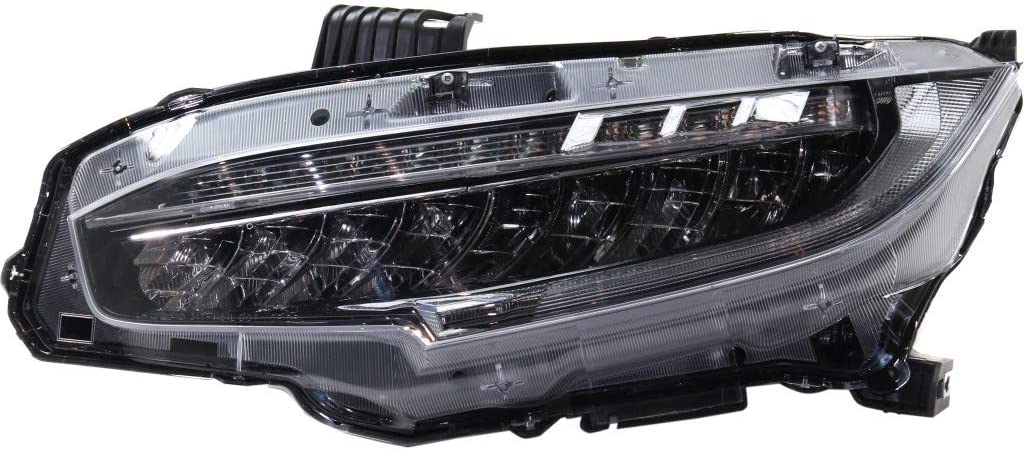 For Honda Civic Headlight 2016 17 18 2019 Driver Side | LED | Coupe/Hatchback/Sedan | HO2502176 | 33150TBAA11