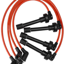 94-01 7mm High Performance Engine SPARK PLUG WIRES Wire Set Replacement for Honda Acura Integra Type-R GSR B18 DOHC VTEC (Red)
