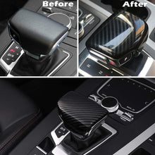 GTINTHEBOX Carbon Fiber Pattern ABS Gear Shift Knob Cover Sticker Trim Decoration For 2017-up Audi A4L A5 Q7 & 2018 Audi Q5L