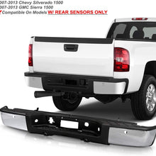ACANII – Para Chevy Silverado/GMC Sierrsa 1500 acero cromado completo parachoques trasero con montaje de orificios de sensor