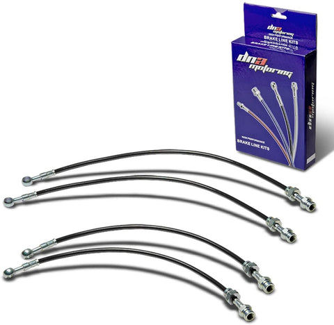 Replacement for Mazda 626 Stainless Steel Hose Brake Line Set (Red) - GF FS KL