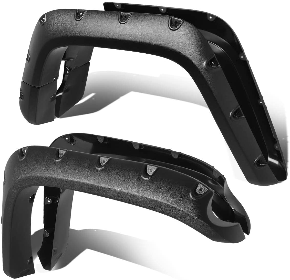 4Pcs Pocket Riveted Style (Matte Black) Wheel Fender Flares Replacement for 07-14 FJ Cruiser
