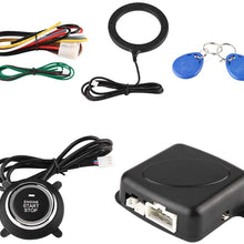 Qii lu 12V Universal Car Alarm System Engine Starter Push Button Vehicles Start/Stop Kit Safe Lock Anti-theft Car Modification Set