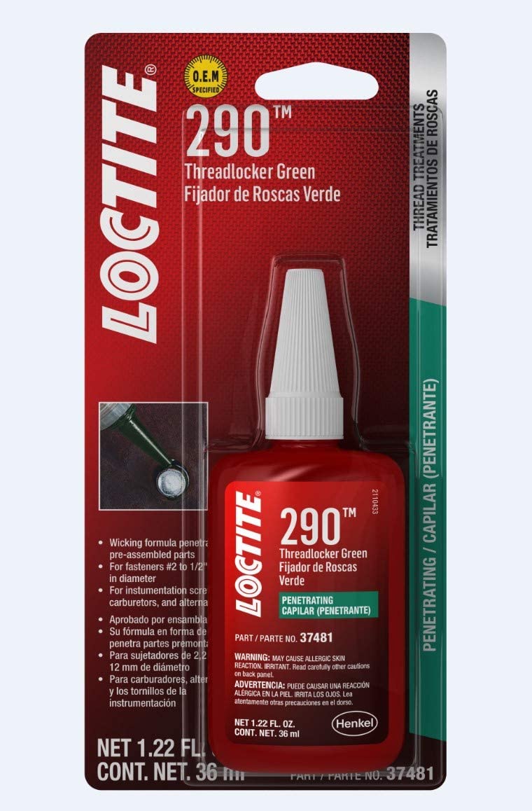 Loctite 487234 Threadlocker 290 Penetrating Liquid Tube, Green, 6-ml