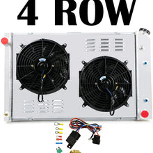 ALLOYWORKS 4 Row All Aluminum Radiator Shroud Fan Kit For Chevy C/K Series Pickup Trucks 1973-1991