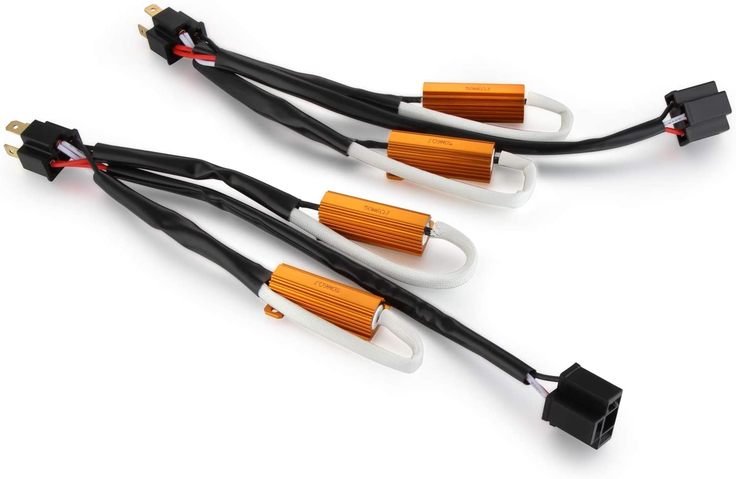 Dromedary 2 pcs H4 9003 HB2 50W 6 Ohm LED Light Canbus Load Resistor Canceller Decoder