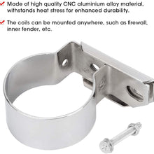 Aramox Ignition Coil Bracket, CNC Aluminium Alloy Ignition Coil Mount Bracket Fit for Ford Mustang F150 (Silver)