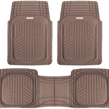 Motor Trend FlexTough Plus Black Rubber Car Floor Mats – All Weather Deep Dish Automotive Floor Mats, Heavy Duty Trim to Fit Design, Odorless Floor Mat Liners for Cars Truck Van SUV