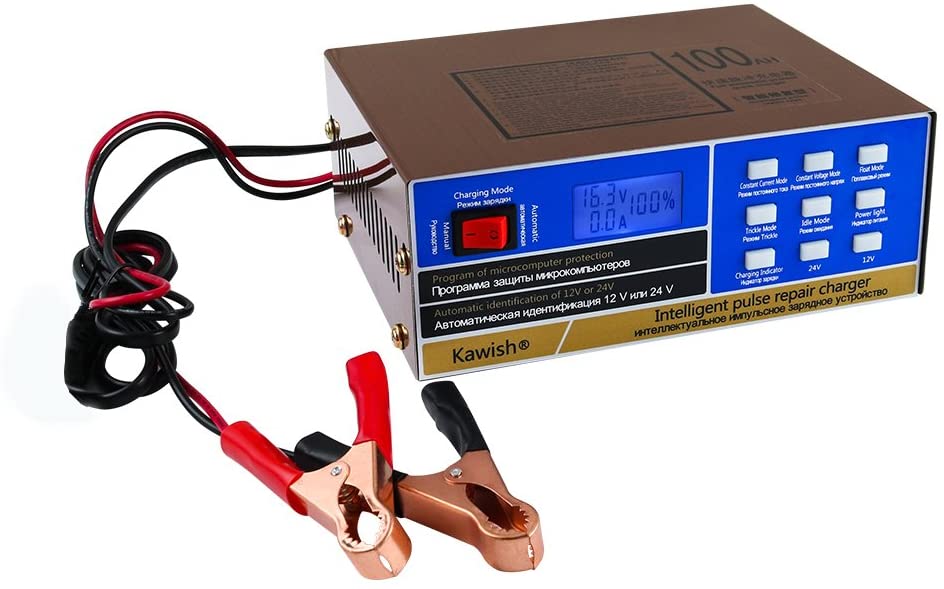 Full Automatic Car Battery Charger 12V/24V 10Amp Intelligent Pulse Repair Battery Charger Truck Motorcycle Charger